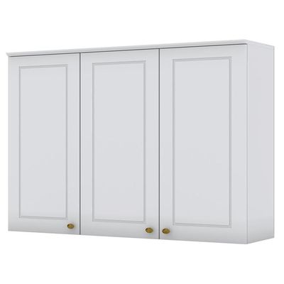 Armario Aéreo 3 Portas MDF 120 Cm Americana C352 Branco Henn