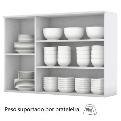 Armario Aéreo 3 Portas MDF 120 Cm Americana C352 Branco Henn