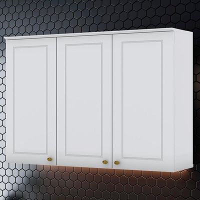 Armario Aéreo 3 Portas MDF 120 Cm Americana C352 Branco Henn