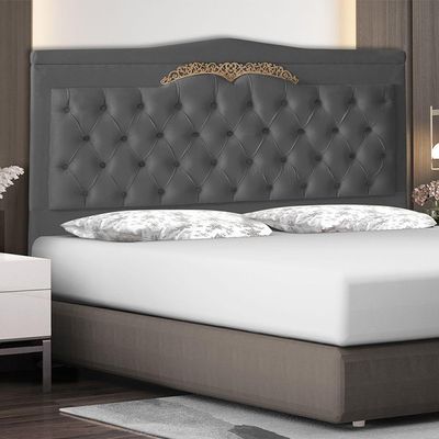 Cabeceira De Cama Box Madri Casal King 195 Cm Suede Grafite Do Lar Móveis E Decoração