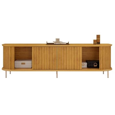 Rack Para Sala Bancada De 75 Pol 218cm Ripado World D04 Cedro - Mpozenato