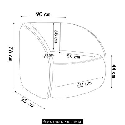 Poltrona Para Sala Orgânica Kit 2 Zion M22 Boucle Branco - Mpozenato