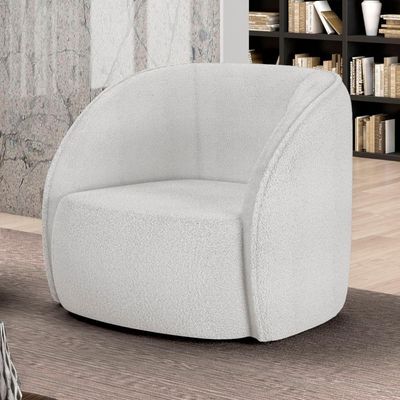Poltrona Para Sala Orgânica Kit 2 Zion M22 Boucle Branco - Mpozenato