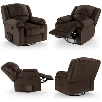 Poltrona Do Papai Reclinável Pietra Glider Giratória Fh9 Pu Marrom - Mpozenato