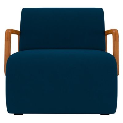 Poltrona Decorativa Orgânica Para Sala Kit 2 Belarus K04 Veludo Azul - Mpozenato