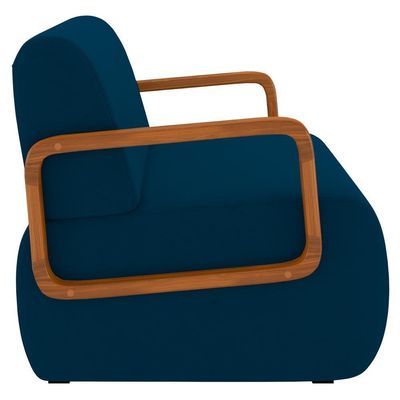 Poltrona Decorativa Orgânica Para Sala Kit 2 Belarus K04 Veludo Azul - Mpozenato