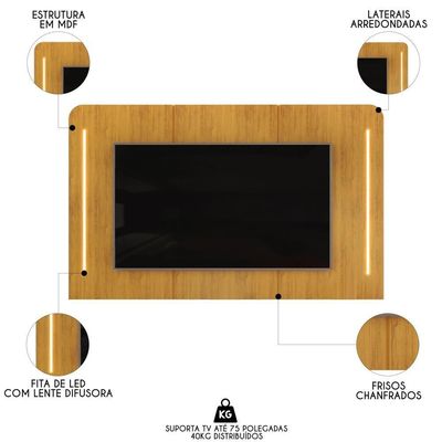 Painel Para Suspenso 75 Pol 218cm World D04 Cedro - Mpozenato