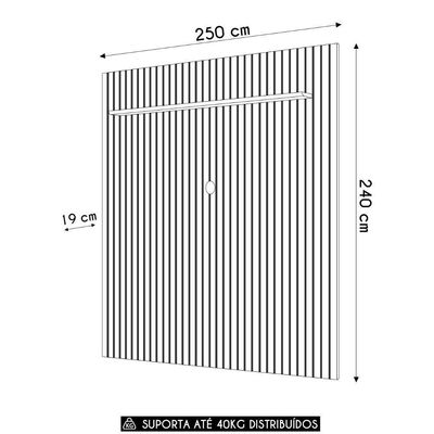 Painel 75 Pol 250cm Suspenso Ripado Noah D04 Freijó - Mpozenato