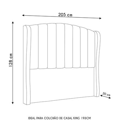 Cabeceira Casal King Cama 195cm Glenda I02 Veludo Cinza - Mpozenato