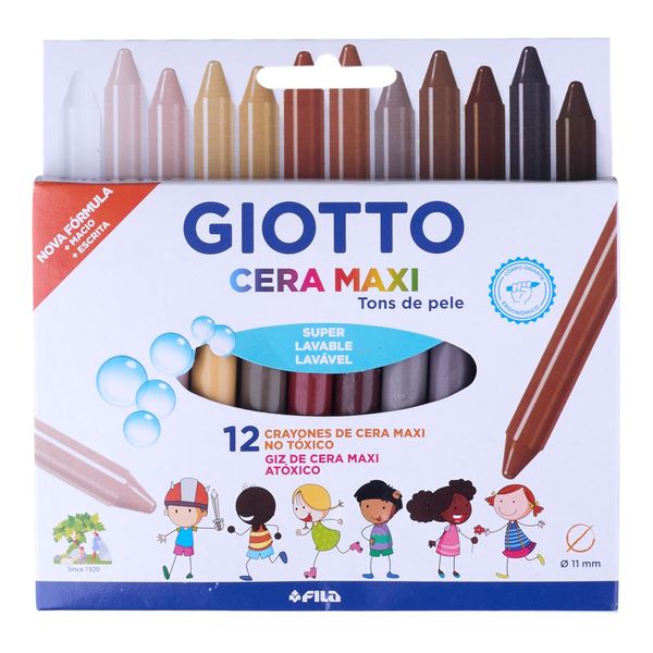 Gizão de Cera Giotto Tons de Pele 12 Cores Fila Canson