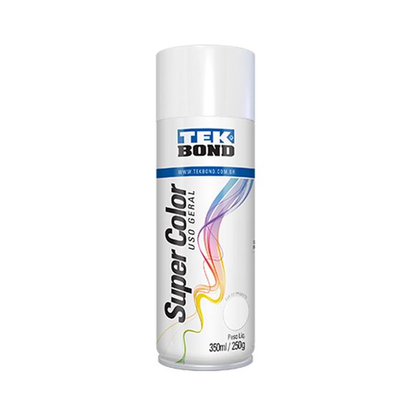 Tinta Acrílica Spray Super Color 350ml/250g Branca Brilhante