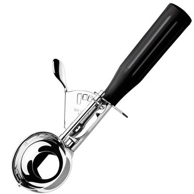 Kit 8 Conchas de Servir Açaí Colher Sorvete Brinox Pegador Alumínio Sorveteria Buffet Preto