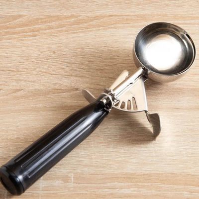 Kit 8 Conchas de Servir Açaí Colher Sorvete Brinox Pegador Alumínio Sorveteria Buffet Preto