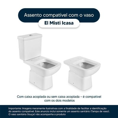 Tampa De Vaso Em Mdf Misti Branco Para Bacia Icasa