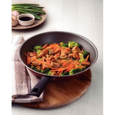 Wok Tramontina Loreto 24cm Alumínio Frigideira Funda 2,2L Antiaderente Starflon Max Vermelho