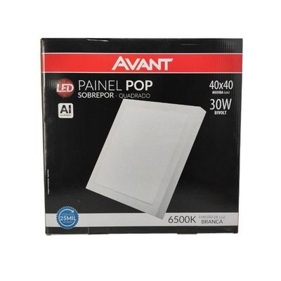 Painel Pop Embutir Quadrado Alumínio Avant 40x40cm - 30w - 6500k - Luz Branca