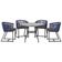 Mesa Com 4 Cadeiras E Noronha Estofado 9 Trama Original Azul