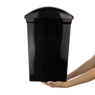 Lixeira Plástica Com Tampa Basculante Preta 15l Sanremo
