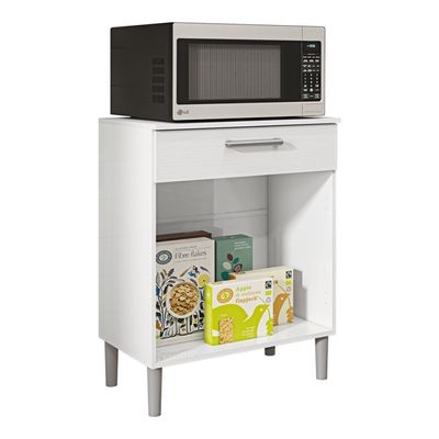 Balcão De Cozinha Com Tampo 2 Portas E 1 Gaveta Diamante - Branco/supremo