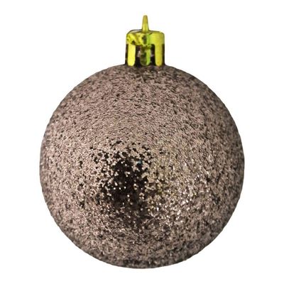 Bola De Natal Rose Gold Misto 6cm - 9 Unidades