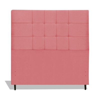 Cabeceira Estofada Box Casal King Size Encosto Para Cama Maveric 195x126 Cm Rosa