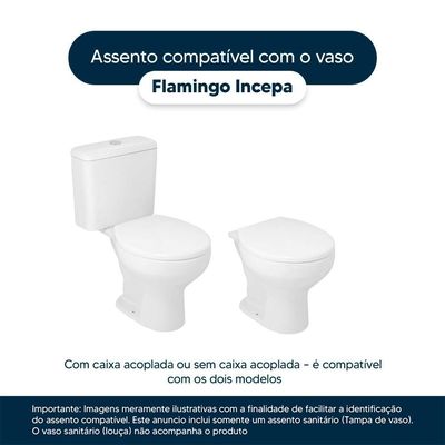 Tampa De Vaso Acrílico Flamingo Cinza Claro Para Bacia Incepa 6lpf