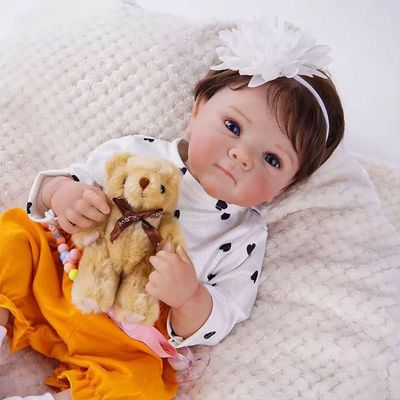 Bebê Reborn Menina Olhos Abertos Artesanal Corpo De Vinil De Silicone Macio