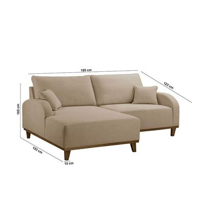 Sofá Albano Linho 185cm Chaise Lado Esquerdo Meu Sofá Online A226 Linho Bege