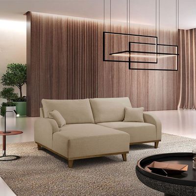 Sofá Albano Linho 185cm Chaise Lado Esquerdo Meu Sofá Online A226 Linho Bege