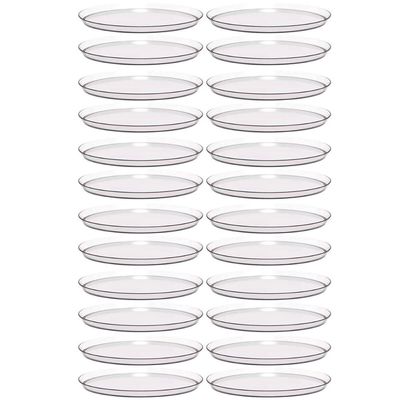 24 Bandejas Redonda 28cm Glassy Crippa Transparente Servir Restaurante Bar Lanchonete