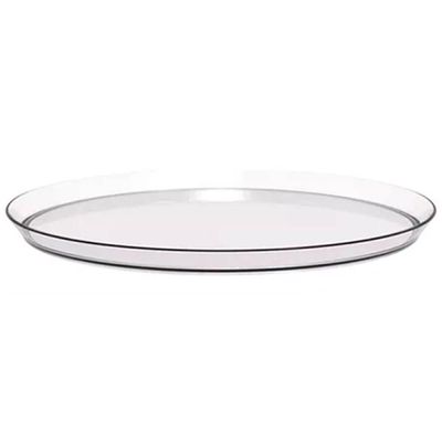 24 Bandejas Redonda 28cm Glassy Crippa Transparente Servir Restaurante Bar Lanchonete