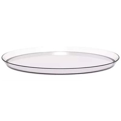 48 Bandejas Redonda 28cm Glassy Crippa Transparente Servir Restaurante Bar Lanchonete