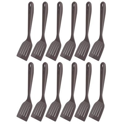 Kit 12 Espátulas Culinárias Cinza Tornado em Nylon 31,5cm Restaurante Lanchonete Crippa