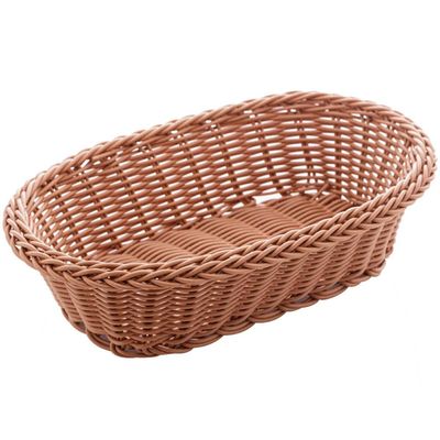 5 Cestas Porta Pão 24x17cm Oval Rattan Plástico Forro Tecido Cesto Lyor