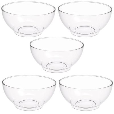 Conjunto 5 Tigelas Plásticas Redondas 3,1L para Salada Sobremesa Restaurante Buffet