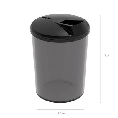 Conjunto 10 Farinheiras Plásticas 400ml Fumê com Tampa Crippa Porta Temperos Condimentos