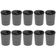 Conjunto 10 Farinheiras Plásticas 400ml Fumê com Tampa Crippa Porta Temperos Condimentos