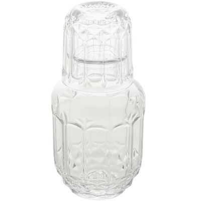 Kit 10 Garrafas Moringa para Água 500ml com Copo Tampa 145ml de Vidro Faces Lyor para Bebidas