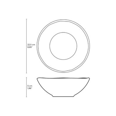 Prato Fundo 830ml Linhas Breeze 22,5cm Cerâmica Azul Porto Brasil Sopa Jantar Mesa Posta
