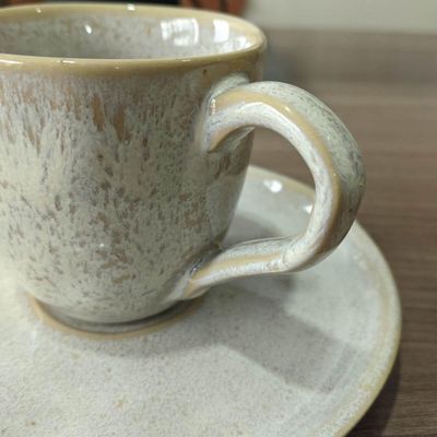 Xícara de Café com Pires 120ml Bio Latte Porto Brasil Mesa Posta Café da Manhã