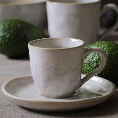 Xícara de Café com Pires 120ml Bio Latte Porto Brasil Mesa Posta Café da Manhã
