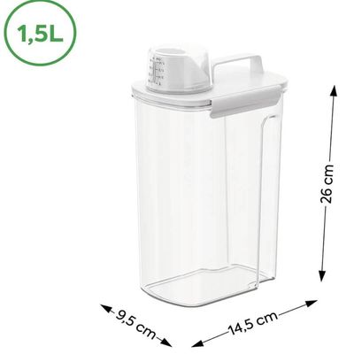 Dispenser com Medidor New Retrô Coza 1,5l Pote Amaciante Lavanderia com Tampa