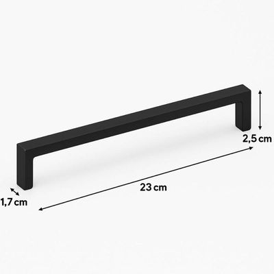 Puxador para Móveis Alça 3269 Piauí Preto Fosco Torralba 224mm Design Clássico Gavetas Armários