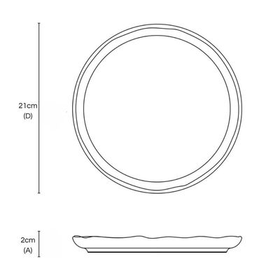 Jogo 4 Pratos para Sobremesa Linhas Breeza Cerâmica 21cm Mesa Posta Porto Brasil