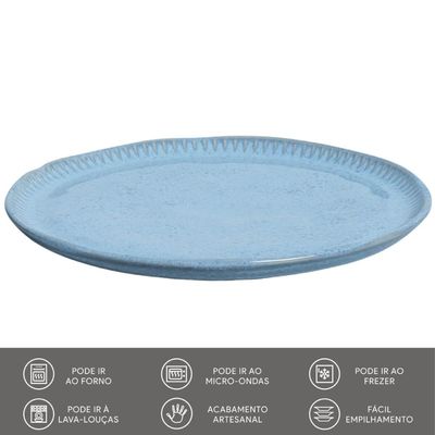 Jogo 4 Pratos para Sobremesa Linhas Breeza Cerâmica 21cm Mesa Posta Porto Brasil
