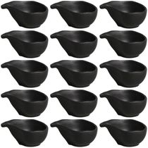 Kit 15 Molheiras 40ml Cerâmica Preto Matte Restaurante Orgânico Japonês Porto Brasil