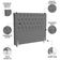 Cabeceira Casal 140cm Cristal Boucle Cinza E 2 Mesas Laterais Plaza Lc1 Preto - Mpozenato