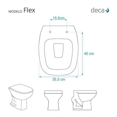 Assento Sanitário Poliester Flex Decorado Golfinho E Conchas Para Vaso Deca