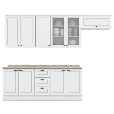 Cozinha Modulada 7 Pecas 280 Cm Ce791 Americana Henn Branco Calcare