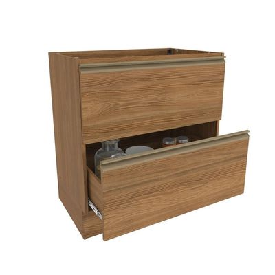 Balcão 2 Gavetas Kappesberg Celeste 100% Mdf Nogueira 80cm